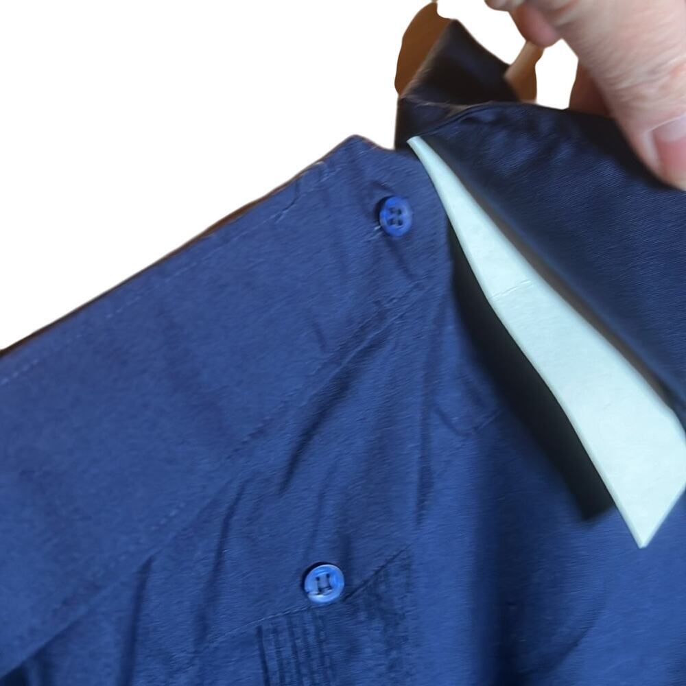 Vintage Supreme Permanent Press Work Shirt Blue Utility Button Down Korea Sz 1X - Picture 11 of 14